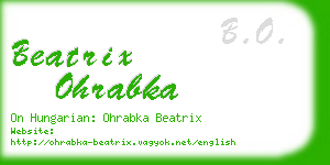 beatrix ohrabka business card